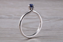 Load image into Gallery viewer, Beautiful Royal Blue Sapphire set Twist Shank 18ct White Gold Ring