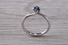 Load image into Gallery viewer, Beautiful Royal Blue Sapphire set Twist Shank 18ct White Gold Ring