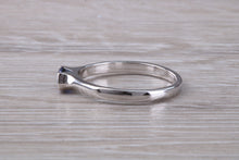 Load image into Gallery viewer, Half carat Oval cut Blue Sapphire set 18ct White Gold Ring