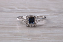 Load image into Gallery viewer, Dainty Blue Sapphire and Diamond set Ring