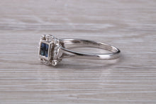 Load image into Gallery viewer, Dainty Blue Sapphire and Diamond set Ring