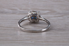 Load image into Gallery viewer, Dainty Blue Sapphire and Diamond set Ring