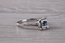 Load image into Gallery viewer, Dainty Blue Sapphire and Diamond set Ring