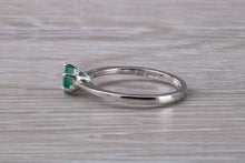 Load image into Gallery viewer, Very Dainty Half carat Emerald set Platinum Ring