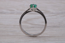 Load image into Gallery viewer, Very Dainty Half carat Emerald set Platinum Ring