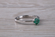 Load image into Gallery viewer, Very Dainty Half carat Emerald set Platinum Ring
