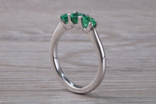 Load image into Gallery viewer, Emerald Trilogy set Platinum Ring
