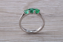 Load image into Gallery viewer, Emerald Trilogy set Platinum Ring