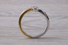 Load image into Gallery viewer, Two Tone Crossover Diamond set 18ct Gold Ring
