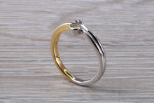Load image into Gallery viewer, Two Tone Crossover Diamond set 18ct Gold Ring