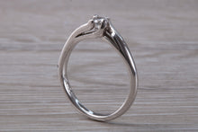 Load image into Gallery viewer, Twist Shank Diamond set 18ct White Gold Solitaire