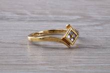 Load image into Gallery viewer, Cross Over Diamond set 18ct Yellow Gold Ring