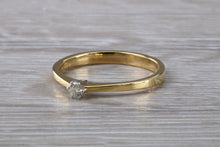 Load image into Gallery viewer, Dainty Diamond set Yellow Gold Solitaire