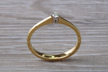 Load image into Gallery viewer, Dainty Diamond set Yellow Gold Solitaire