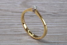 Load image into Gallery viewer, Dainty Diamond set Yellow Gold Solitaire