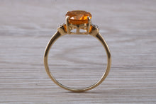 Load image into Gallery viewer, American Fire Opal and Diamond set Yellow Gold Ring