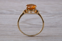 Load image into Gallery viewer, American Fire Opal and Diamond set Yellow Gold Ring