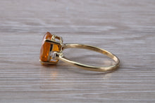 Load image into Gallery viewer, American Fire Opal and Diamond set Yellow Gold Ring