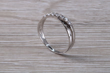 Load image into Gallery viewer, 9ct White Gold C Z set Crossover Ring