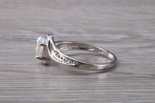 Load image into Gallery viewer, Rainbow Topaz and Diamond set 9ct White Gold Ring