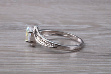 Load image into Gallery viewer, Rainbow Topaz and Diamond set 9ct White Gold Ring