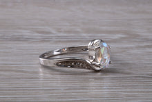 Load image into Gallery viewer, Rainbow Topaz and Diamond set 9ct White Gold Ring