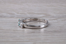 Load image into Gallery viewer, 9ct White Gold Blue and White C Z set Ring