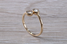 Load image into Gallery viewer, White Sapphire set Yellow Gold Crossover Ring