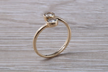Load image into Gallery viewer, White Sapphire set Yellow Gold Crossover Ring