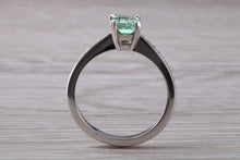 Load image into Gallery viewer, Brazilian Paraiba Tourmaline and Diamond set Platinum Ring