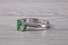 Load image into Gallery viewer, Brazilian Paraiba Tourmaline and Diamond set Platinum Ring