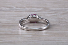 Load image into Gallery viewer, One carat Pink Sapphire and Diamond set White Gold Ring