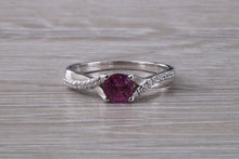 Load image into Gallery viewer, One carat Pink Sapphire and Diamond set White Gold Ring