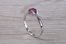 Load image into Gallery viewer, One carat Pink Sapphire and Diamond set White Gold Ring