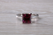 Load image into Gallery viewer, 2.74 carat Square cut Pink Tourmaline set 18ct Gold Ring