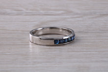 Load image into Gallery viewer, Simple Blue Sapphire Eternity Ring