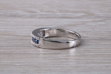 Load image into Gallery viewer, Blue Sapphire and Diamond set 18ct White Gold Eternity Ring
