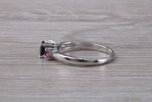 Load image into Gallery viewer, Unusual Combination of Blue and Pink Sapphire Trilogy Ring