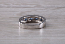 Load image into Gallery viewer, Beautiful Blue Sapphire and Diamond set Eternity Ring