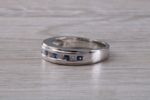 Load image into Gallery viewer, Beautiful Blue Sapphire and Diamond set Eternity Ring