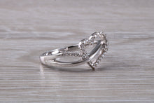 Load image into Gallery viewer, Love Heart Diamond set 18ct White Gold Ring