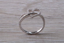 Load image into Gallery viewer, Love Heart Diamond set 18ct White Gold Ring