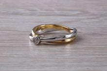 Load image into Gallery viewer, Wrap Over Two Tone 18ct Gold Diamond set Ring