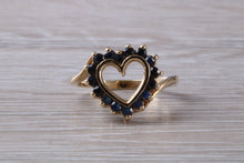 Load image into Gallery viewer, Love Heart Sapphire set Yellow Gold Ring