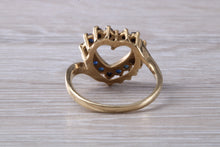 Load image into Gallery viewer, Love Heart Sapphire set Yellow Gold Ring