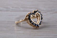 Load image into Gallery viewer, Love Heart Sapphire set Yellow Gold Ring