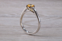 Load image into Gallery viewer, Half carat Yellow Sapphire set White Gold Solitaire