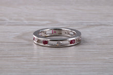 Load image into Gallery viewer, Circle set Ruby and Diamond Eternity Ring