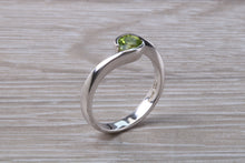 Load image into Gallery viewer, Half carat Natural Peridot set 18ct White Gold Ring