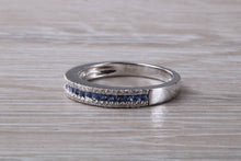Load image into Gallery viewer, Beautiful Blue Sapphire and Diamond set Eternity Ring
